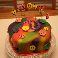 Peace, Love, And Cake!!! This was for a manager in my mom's office. His daughter was turning 11 and is in love with peace signs so this was a no brainer for me...