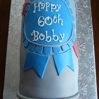 Pabst Beer Can 4 8" cakes cut in half and stacked on their sides. White Velvet cake filled with Kahlua cream filling. Covered in buttercream and MMF...