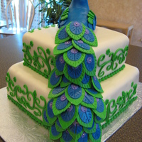 Peacock Birthday Cake Thanks to many on CakeCentral for inspiration! The peacock is RKT. First time using RKT and I'm addicted!