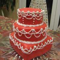 Mini Cake Just for fun to practice piping. Top is 2 inches, middle is 4 inches, and I think I used a 6 inch square on the bottom. Love the mini cakes...