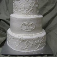 Practice Wedding Cake Made this "wedding" cake for practice. Took it to church for people to eat.