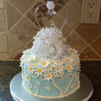 Daisy Anniversary Cake Daisy 25th Anniversary Cake. Customer wanted to use cake topper from the wedding cake :) Chocolate Toffee Cake with toffee cream filling...