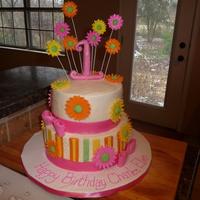 Gerber Daisy Birthday Cake Gerber Daisy First Birthday Cake. This cake is based on one I saw by Pink Cake Box.