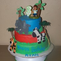 3Rd Birthday Jungle Cake I made this cake for my son's 3rd Birthday. It's composed of 3 layers with each being White, Chocolate and Strawberry. I used...