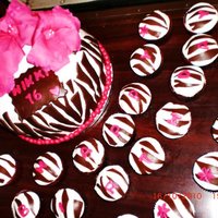 Zebra Cake & Cupcakes made these for my daughter's 16th bday
