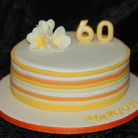 60Th Birthday Fondant and Gumpaste Accents. Chocolate mud cake with dark chocolate ganache. Was a very quick cake for a last minute order.