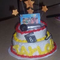 Highschool Musical Birthday cake for my niece that is crazy about Highschool Musical buttercream icing and fondant accents.