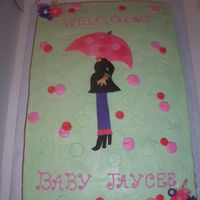 Baby Show Cake Mod Mom Buttercream Icing with Fondant accents