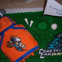 Highschool Golf Signing Party This cake was made for a Highschool Golf signing party it is buttercream icing with fondant accents and color flow decals.