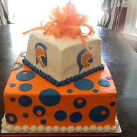 Back To School For The Trojans! This was a back to school cake for 50 + teachers at a local high school. It was frosted in buttlercream with fondant decorations. I am...