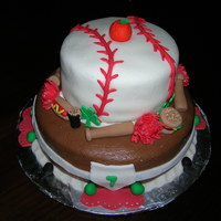 Baseball Anniversary Cake This was my first fondant cake. I gave it to my sister in law for her 7th wedding anniversary. Their first date was at a Houston Astros...