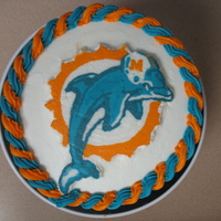 Miami Dolphins Birthday Frozen buttercream transfer Miami Dolphins