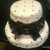 Black/white Polka Dots This was a small cake i did for a bridal shower and man I sure learned my lesson in time mgmt with this cake. Definitely didnt turn out how...