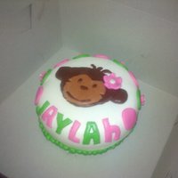 Smash Cake mini smash cake for the 2yr old bday girl. Her theme was mod monkey