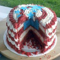 Patriotic Cake Made this cake for a fourth of July BBQ. It was a lot of fun to do!