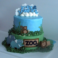 Zoo Birthday Birthday cake for my nephew and bro. in lay who share the same b-day. Zoo theme with zoo animals.