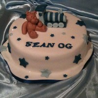 Boys Christening Cake boys christening cake with sugar paste teddt and train