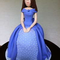 Purple Doll Carved chocolate cake skirt covered in fondant & gum paste doll top. For a special little girl who's favourite colour is purple.