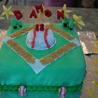 Baseball Themed Cake Vanilla baseball cake.