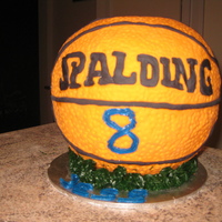 Basketball 3D Cake This is made out of butter cake and covered with fondant. Each and every dimple was pressed by me. Spalding sign is made from fondant. If...