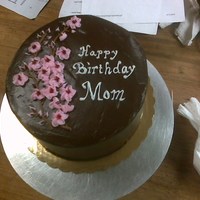 Buttercream Cherry Blossoms On Ganach Icing 