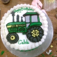John Deere Tractor Drawn in buttercream