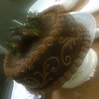 Chocolate Cake With Chocolate Covered Strawberries And Chocolate Buttercream 