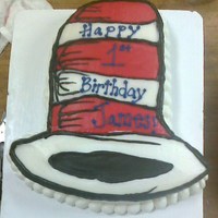 Dr. Seuss Hat 1/4 cake shaped like a Dr. Seuss hat.