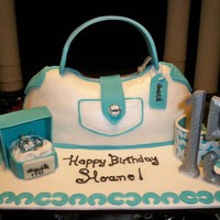 Coach Purse Xv Birthday. Purse made out of cereal treats covered with butter cream and fondant. All details are fondant except for the 15 numbers and the pair of...