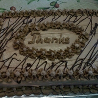 Thank You Cake chocolate cake with chocolate icing