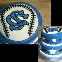 Baseball Team Logo Cake This was my son's 11th birthday cake, designed around his team logo. Buttercream with fondant accents