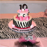 Girly Pink And Zebra Cake 10/6 tiered cake frosted in sugarshack bc and accented with fondant. This one was so fun to make! Inspired by Eneq from cc. Thanks for...