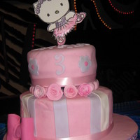 Hello Kitty Cake For Carly Beans Made this cake for my daughter's 3rd birthday. Her favorite things are ballet, hello kitty, and the colors pink and purple. She was...