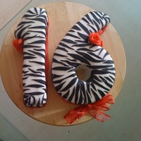 Zebra Print 16Th Birthday Cake 