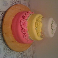 Colourful 3 Tier Cake My very first attempt to making a cake.