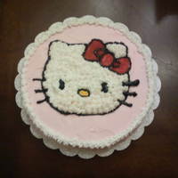 Hello Kitty First time baking a cake from scratch for Wilton's basics class.
