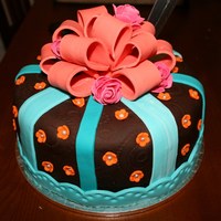 Bow - My Wilton 3 Final Chocolate Fondant Imprint Bow and Ribbon Detail Chocolate Cake and Ganache