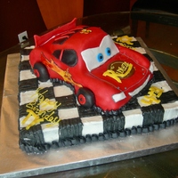 Lightning Mqueen My son's 4th birthday cake. Car was carved, not a pan:)