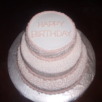 3 Tier Birthday Cake - Peach 