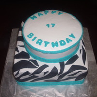 Zebra & Teal Cake 