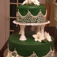 1St Tiered Cake My finale cake for Wilton Course 3. I got the inspiration for this cake from another cake I saw in the gallery (sorry I can't remember...