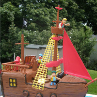 Pirate Ship Needed to have a pirate themed cake for a birthday and this is what I came up with. I made the "1st cake" Thursday night - next...