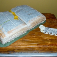 Ordination/ Graduation From Seminary fondant over ganache...Bible is an edible image