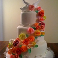 Wedding Cake Gum Paste, Pastillage Heart Swans Colorfull wedding cake gum paste, pastillage heart ,swans colorfulround cake, threee tiers