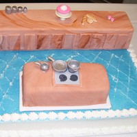 Kitchen Cake This was the cake for my DIL's kitchen shower. I made the canisters, cake plate and cake, stove burners, breads, and pots and pans...