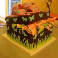 Present Fondant cake with accents.