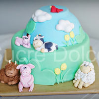 Animal Farm Cake sugar dough animals