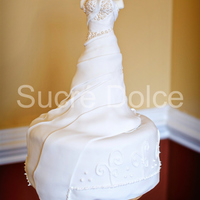 Gown Cake Wedding gown cake, lots of sugar pearl and ruffle details