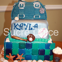 Sweet 16 Cake This was a Sweet 16 cake for a girl who loves the beach, softball and handbags. The beach tier was Strawberry Lemonade cake, with...