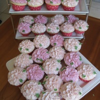 Pink Flowers Cupcakes Cupcakes made for a friend's birthday. WASC with buttercream.